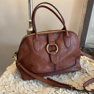 Beautiful Frye ring dome satchel bag.  Gold tone hardware.
